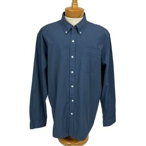 L.L. Bean Men’s Button Front Shirt Sz XL Color Blue Organic Cotton Long Sleeves